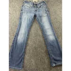 Ariat REAL Bootcut Jeans Womens 27 S Medium Wash Mid Rise Embroidered Pockets